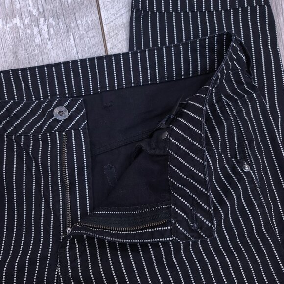 G-Star Jeans Womens 34x27 3D Boyfriend COJ Mid Rise Black Striped Pants - Picture 7 of 10